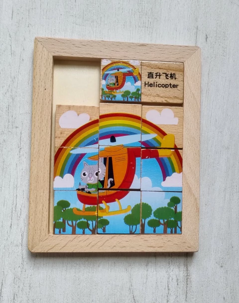 ROMPECABEZAS DE DIAPOSITIVAS HELICOPTERO