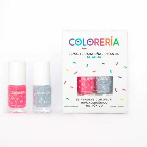 SET X 2 ESMALTES AL AGUA CONFETTI GLITTER - comprar online