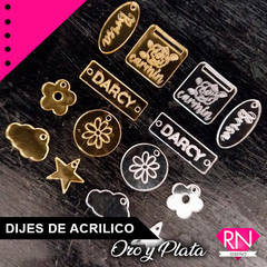 Dijes de Acrilico Oro / Plata - comprar online