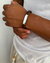 Pulseira de Couro Sintético Marrom - Chapa Prata 925 - 21 cm na internet