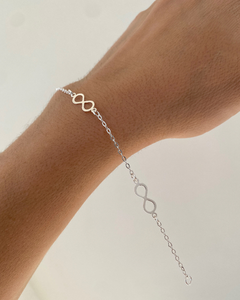Pulseira 3 Infinitos em Prata 925 - Corrente com Elos Delicados - comprar online