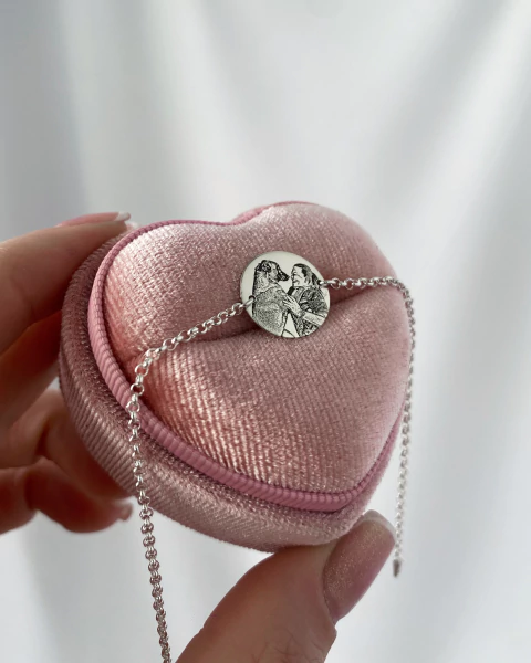 Pulseira Personalizável em Prata 925 - Medalha Redonda 14 mm - PRODUÇÃO EM ATÉ 5 DIAS ÚTEIS - comprar online