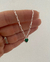 Pulseira elos quadrados com pingente coração verde- 17 cm - em prata 925 na internet