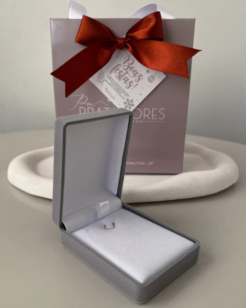 Estojo para conjunto/pulseira/brincos e tornozeleiras - veludo - cinza - comprar online