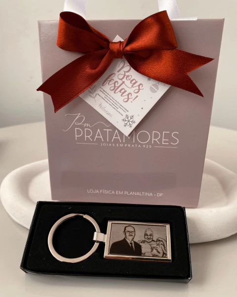 Chaveiro Personalizado - Metal Retangular - Foto e escrita- PRODUÇÃO EM ATÉ 3 DIAS ÚTEIS - comprar online