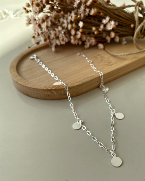 Tornozeleira de Medalhas - 24,5 cm - Prata 925 - comprar online