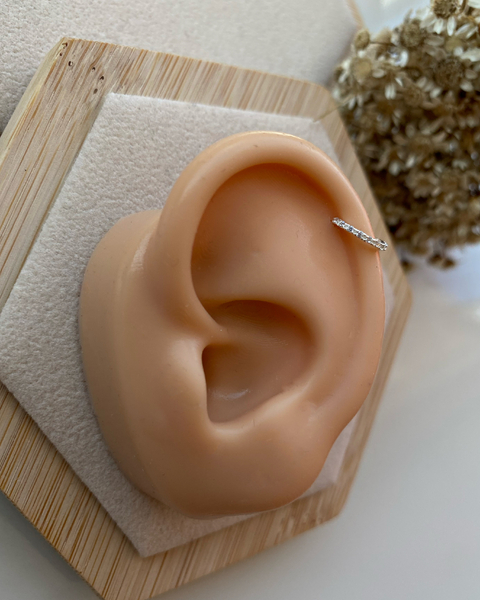 Piercing Argola com Cristal - 8 mm - em Prata 925