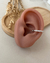 Piercing para conch - aro 1,2 cm - argola em Prata 925 e haste em aço cirúrgico
