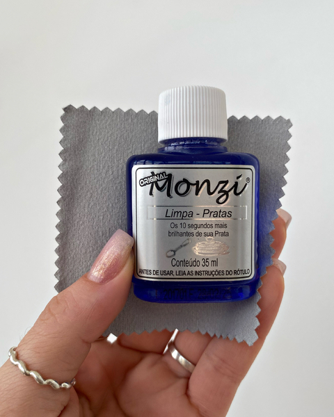 Kit de limpeza - Monzi Limpa Pratas e flanela mágica (7,5 cm x 7,5 cm) - comprar online