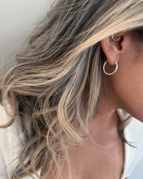 Argola redonda - fio torcido 1,8 cm - em Prata 925 - comprar online