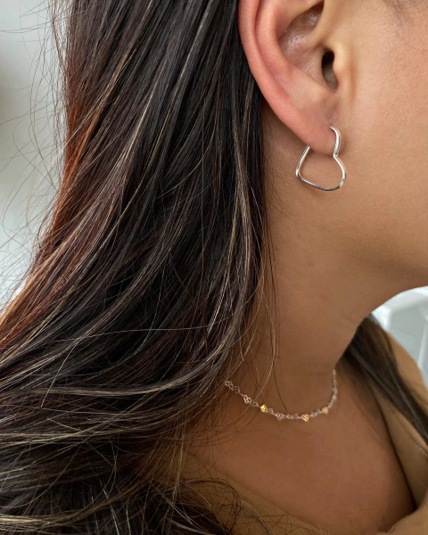 Argola coração - 1,8 cm - fecho torção