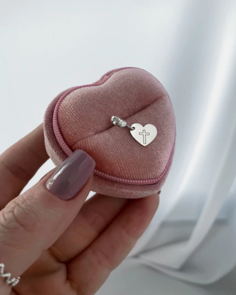 Berloque em Prata 925 - Coração 1 cm com Personalização - PRODUÇÃO EM ATÉ 3 DIAS ÚTEIS - comprar online