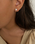 Brinco coração cravejado - 6 mm - em Prata 925