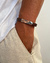 Pulseira de Couro Sintético Marrom - Chapa Prata 925 - 21 cm - comprar online