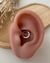 Piercing argola torção com zircônias - 7 mm (diâmetro interno) - em Prata 925