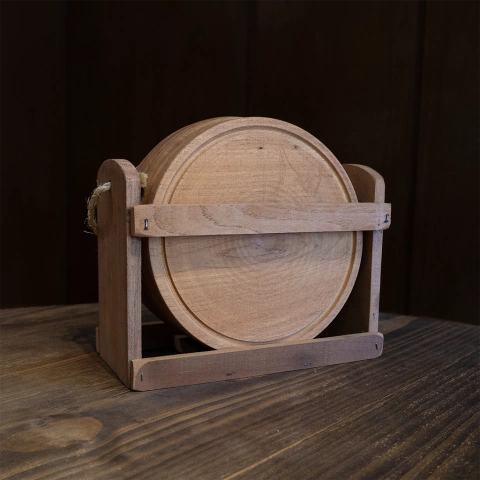 Set x6 Tabla redonda 24cm Algarrobo (Cajón con Manija) - comprar online