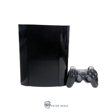 CONSOLE PLAYSTATION 3 SUPER SLIM 250GB DESBLOQUEADO COM 18 JOGOS SEMINOVO - PS3