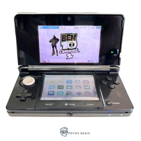 CONSOLE NINTENDO 3DS COSMO BLACK 64GB DESBLOQUEADO (15 JOGOS) SEMINOVO - NINTENDO