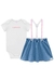Conjunto de Body em Malha Wave e Saia em Jeans Liz Kukiê 69244 - comprar online
