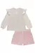 CONJ. BLUSA MANGA LONGA E SHORTS EM SARJA FUN WINTER FLOWERS ROSA KUKIE 79360 - loja online