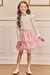 BLUSA MANGA LONGA CANELADO LAÇO STRASS BRANCO KUKIE 79602 - Lari Baby & Kids