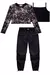 TRIO CROPPED EM TULE C/ TOP CANELADO E CALÇA PARACHUTE PRETO KUKIE 81072 - loja online