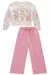 CONJ. BLUSA MANGA LONGA E CALÇA WIDE LEG EM MOLETOM KUKIE ROSA 81146 na internet