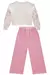 CONJ. BLUSA MANGA LONGA E CALÇA WIDE LEG EM MOLETOM KUKIE ROSA 81146 - Lari Baby & Kids