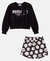 CONJ. CASACO MANGA LONGA E SHORTS SAIA FEELINGS PRETO MOMI H6094 - Lari Baby & Kids