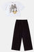 CONJ. BLUSA MARGARIDA STRASS E CALÇA PANTALONA PRETA MOMI H6153 - Lari Baby & Kids