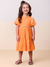 VESTIDO MANGAS BALONE LARANJA SUNSET MOMI J6036