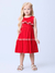 VESTIDO VERMELHO COM BABADOS VERMELHO MOMI J6080