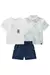 TRIO CAMISA VISCO TWILL C/ CAMISETA E BERMUDA VISCOLINHO VERDE LUC.BOO 78097 - comprar online