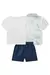 TRIO CAMISA VISCO TWILL C/ CAMISETA E BERMUDA VISCOLINHO VERDE LUC.BOO 78097 na internet