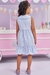 VESTIDO EM TECIDO PLANO FIO TINTO AZUL KUKIE 78508 - comprar online