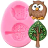 Molde de Silicone Coruja e Árvore cód 583
