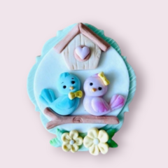 Molde de Silicone Kit Passarinho Jardim Encantado Cód 465