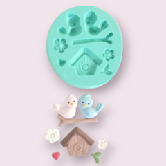 Molde de Silicone Kit Passarinho Jardim Encantado Cód 465 - comprar online