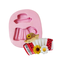 Molde de Silicone Chapéu e Sanfona Cód 1740