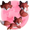 Molde de Silicone Trio de Raposas P cód 1269