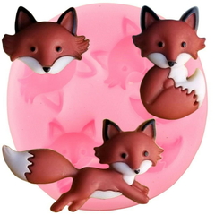 Molde de Silicone Trio de Raposas P cód 1269