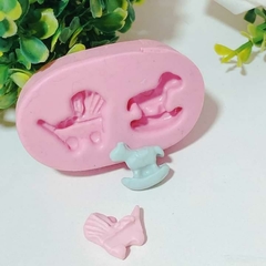 Molde de Silicone Cavalo Balanço e Carrinho de Bebê Cód 1908 - comprar online