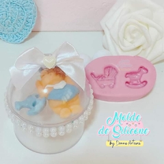 Molde de Silicone Cavalo Balanço e Carrinho de Bebê Cód 1908