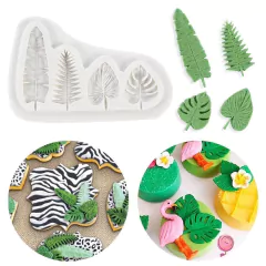 Molde de Silicone 4 Folhas Tropicais cód 1902