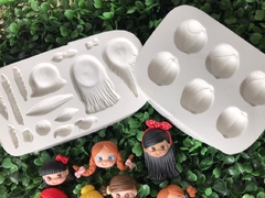 Molde Kit Cabeças e Cabelinhos Cód 740