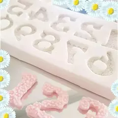 Imagem do Molde de Silicone Números com Flores cód 106