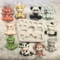 Molde de Silicone Multi Bichinhos cód 348 | Animais Safari, Fazendinha - Molde de Silicone 