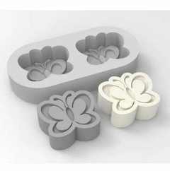 Molde de Silicone 2 Borboletas 3D cód 473