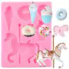 Molde de Silicone Cavalo Carrossel cód 1247