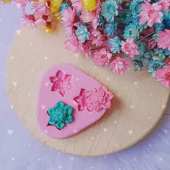 Molde de Silicone Trio Mini Buquê/Flores Cód 1612 na internet
